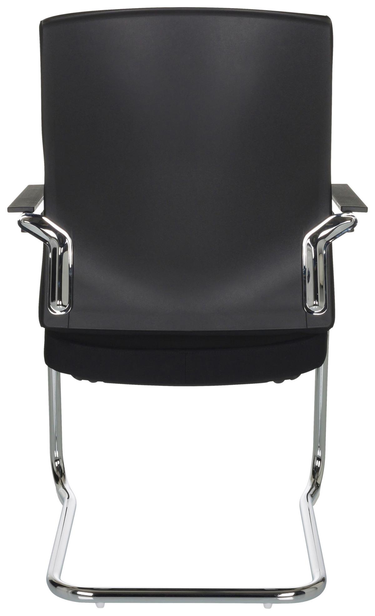 Besucherstuhl Levia Schwarz Bis 150 Kg - Silberfarben/Schwarz, Basics, Textil/Metall (59/96/61cm) - MID.YOU