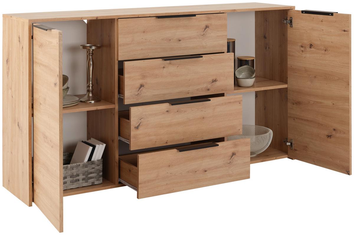 Kommode, Eichefarben Sion 2 - Eiche Artisan, MODERN, Holzwerkstoff (161/93,4/38cm)