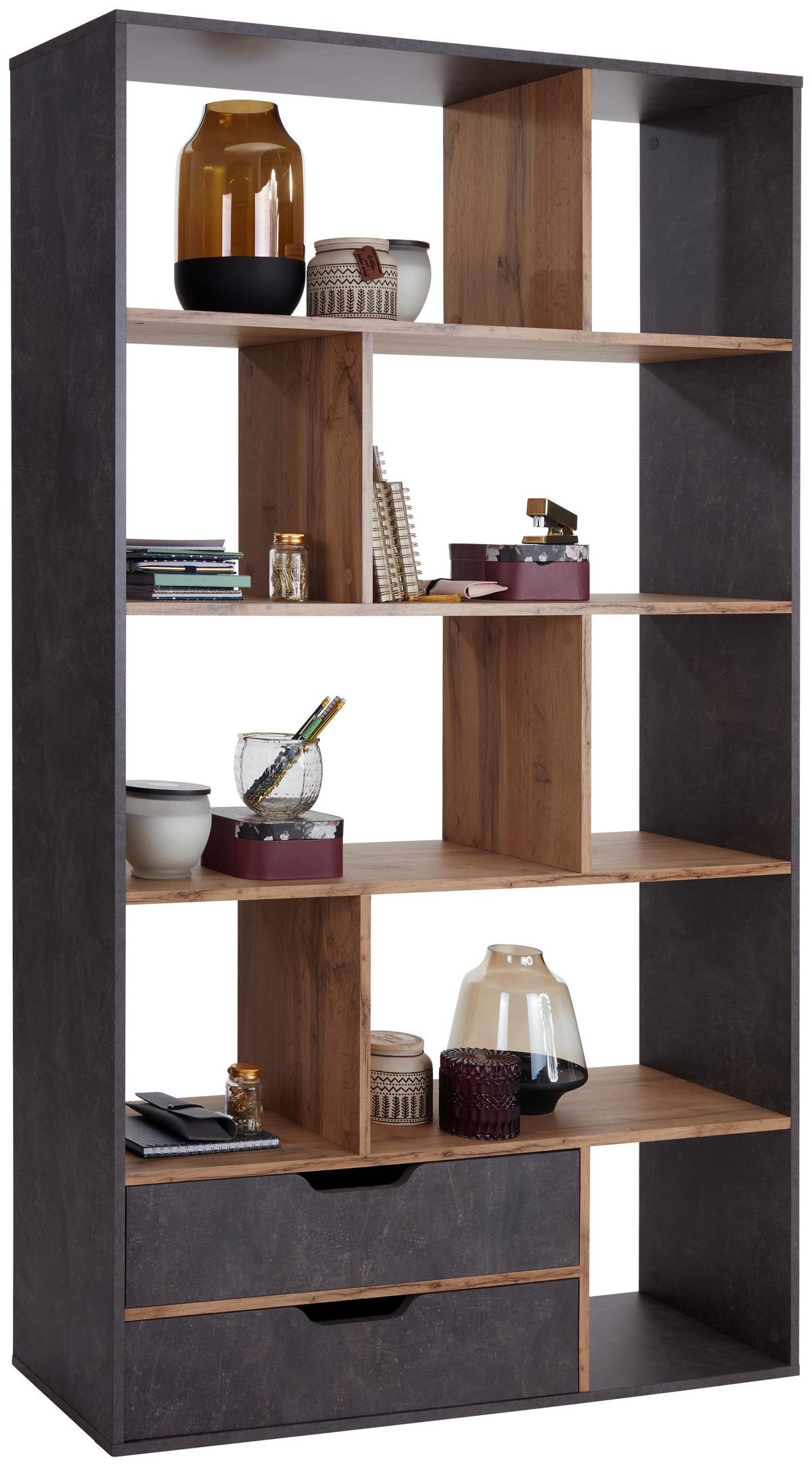 DĚLICÍ STĚNA ROBERTO - šedá/barvy dubu, Moderní, kompozitní dřevo (110/185/32cm)