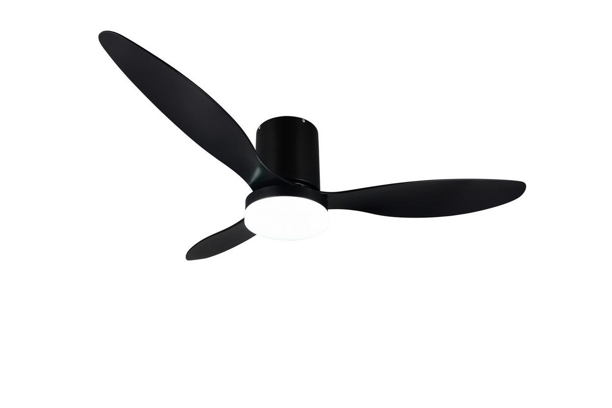 Deckenventilator Göteborg Schwarz D: 132 cm - Schwarz, KONVENTIONELL, Kunststoff (132,0/31,0cm)
