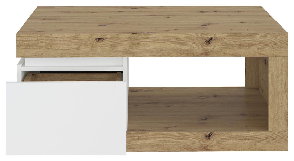 Couchtisch Luci Weiß Eiche Artisan/Weiß B: 110 cm - Weiß/Eiche Artisan, Trend, Holzwerkstoff/Kunststoff (110/50,3/70cm) - MID.YOU