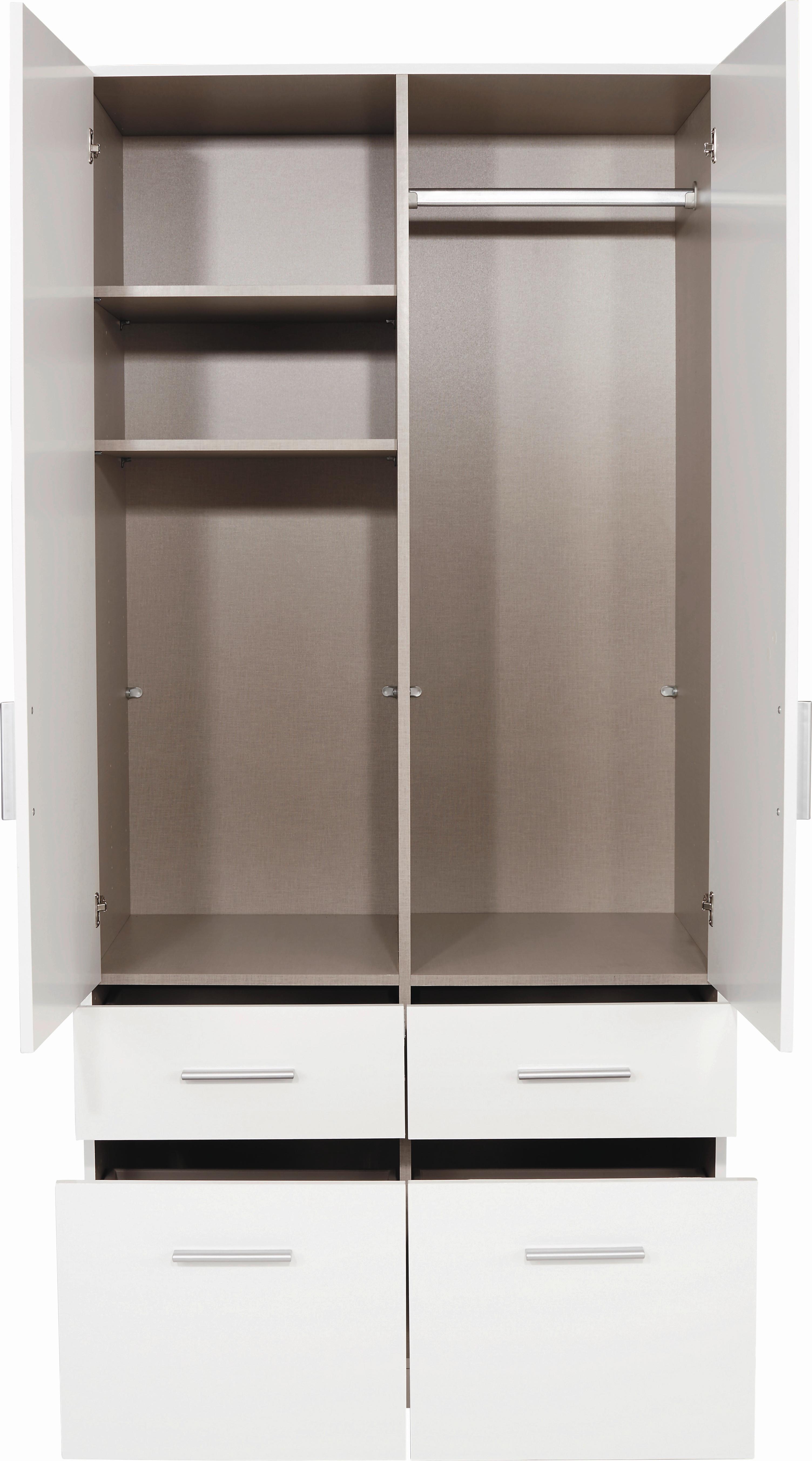 ŠATNÍ SKŘÍŇ CELLE - bílá/barvy hliníku, Moderní, dřevo/plast (91/197/54cm)