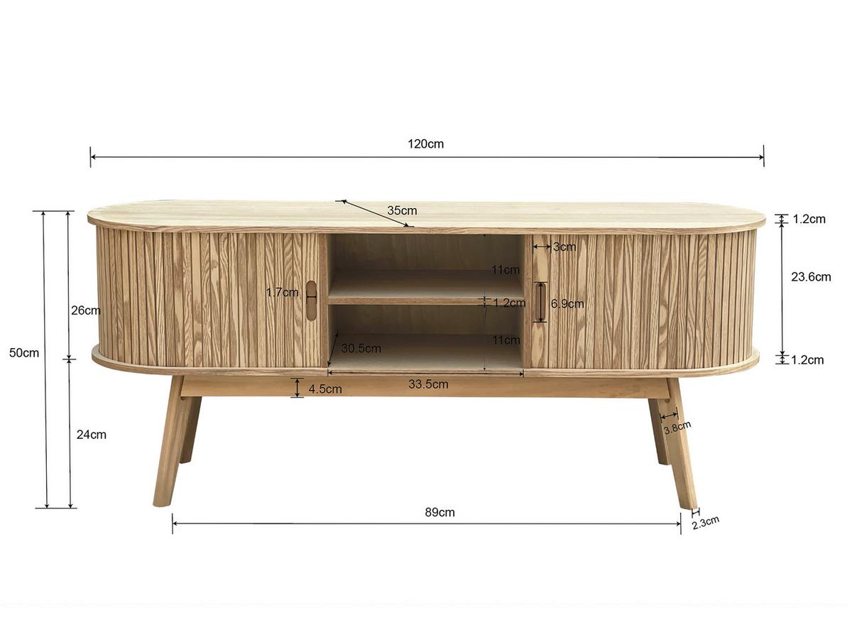 Komoda SKANDY - prírodná farba, Modern, drevo/kompozitné drevo (120/50/35cm) - Premium Living