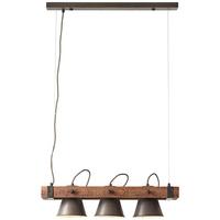 Hängeleuchte Plow H: 115 Cm 3-Flammig, Drehbar - Schwarz, Design, Holz/Metall (70/115cm) - Brilliant