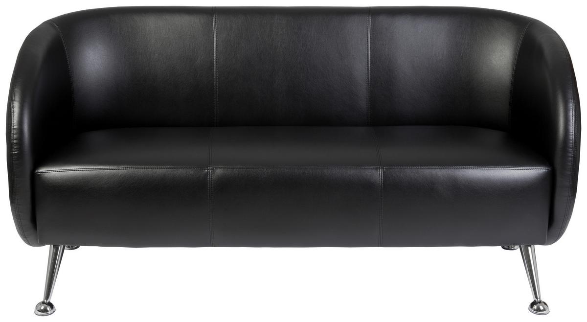 3-sitzer-sofa St. Lucia Schwarz - Chromfarben/Schwarz, MODERN, Textil (168/85/58cm) - MID.YOU