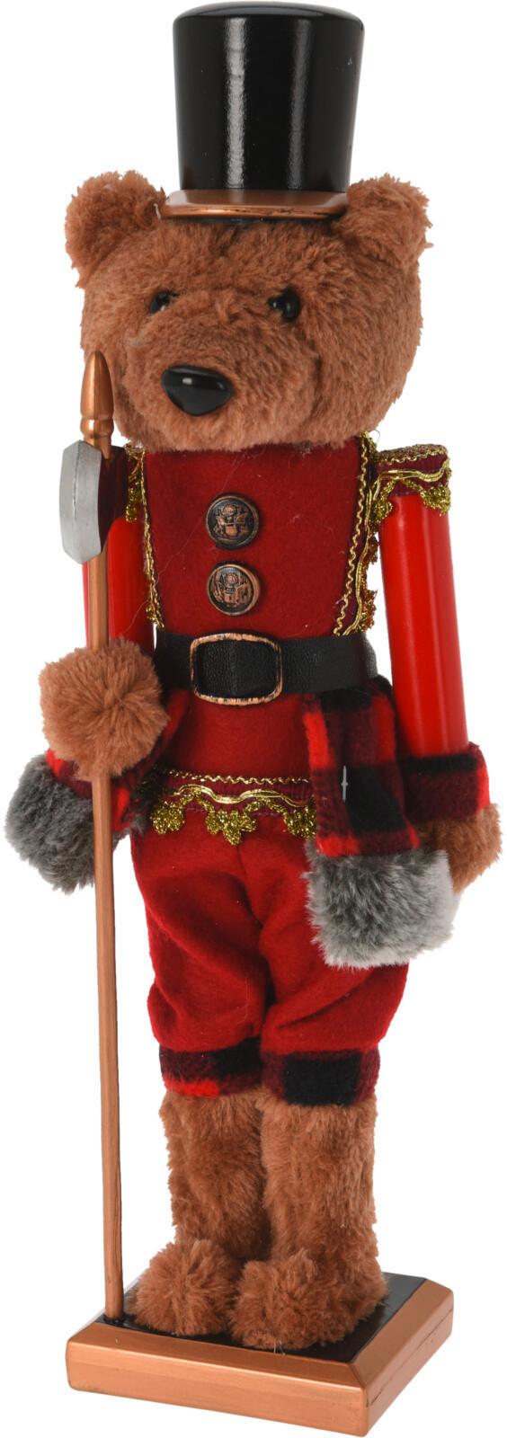 Nussknackerfigur Righard Höhe ca. 38 cm - Rot/Schwarz, Basics, Kunststoff (12/9/38cm)