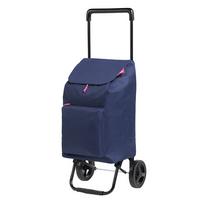 Einkaufstrolley Argo Schwarz/ Dunkelblau, Tasche Abnehmbar - Schwarz/Dunkelblau, Textil/Metall (37/95/33cm)