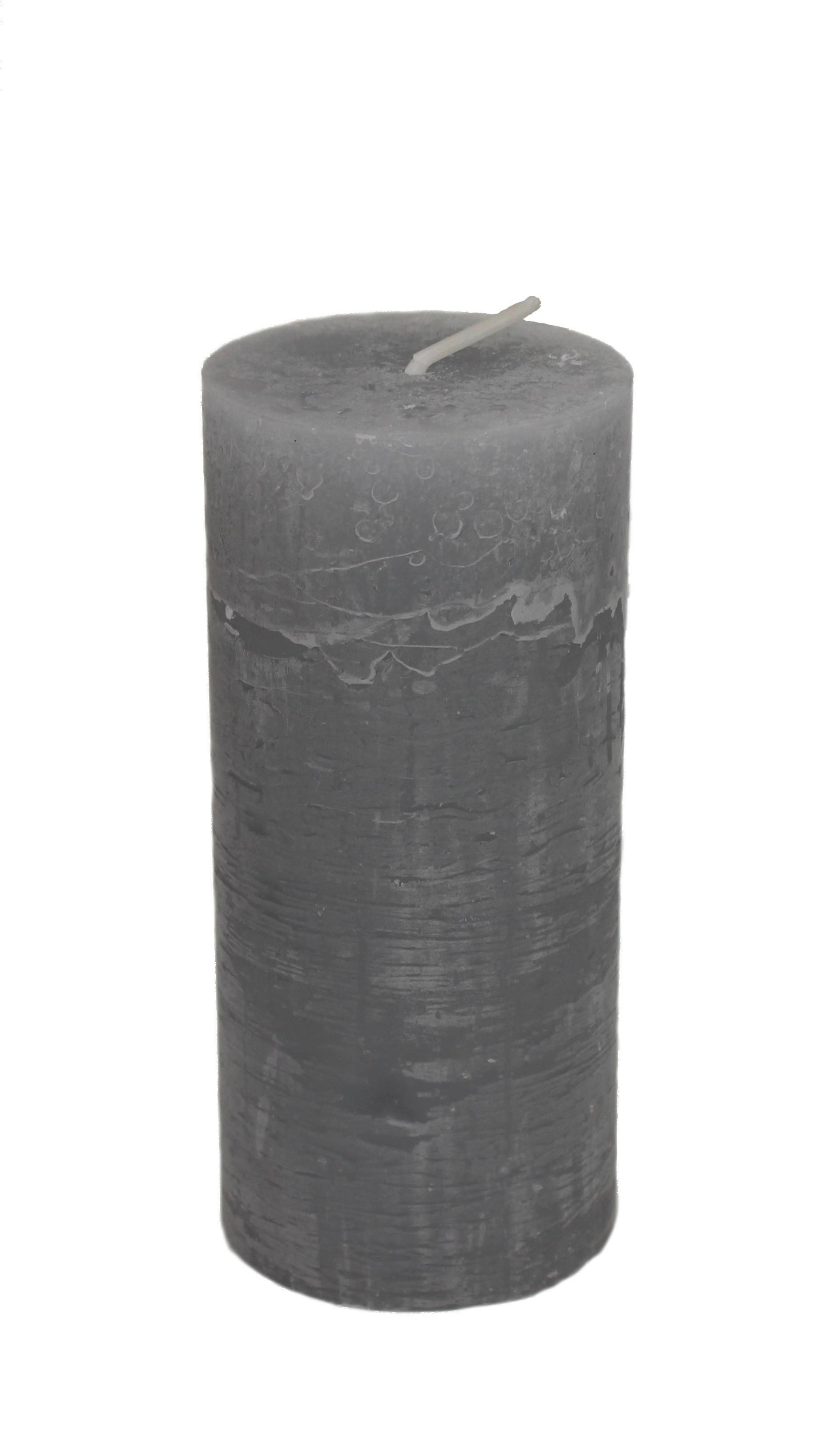 Valcová sviečka LIA - svetlosivá, Modern, textil/prírodné materiály (6,8/15cm) - Premium Living