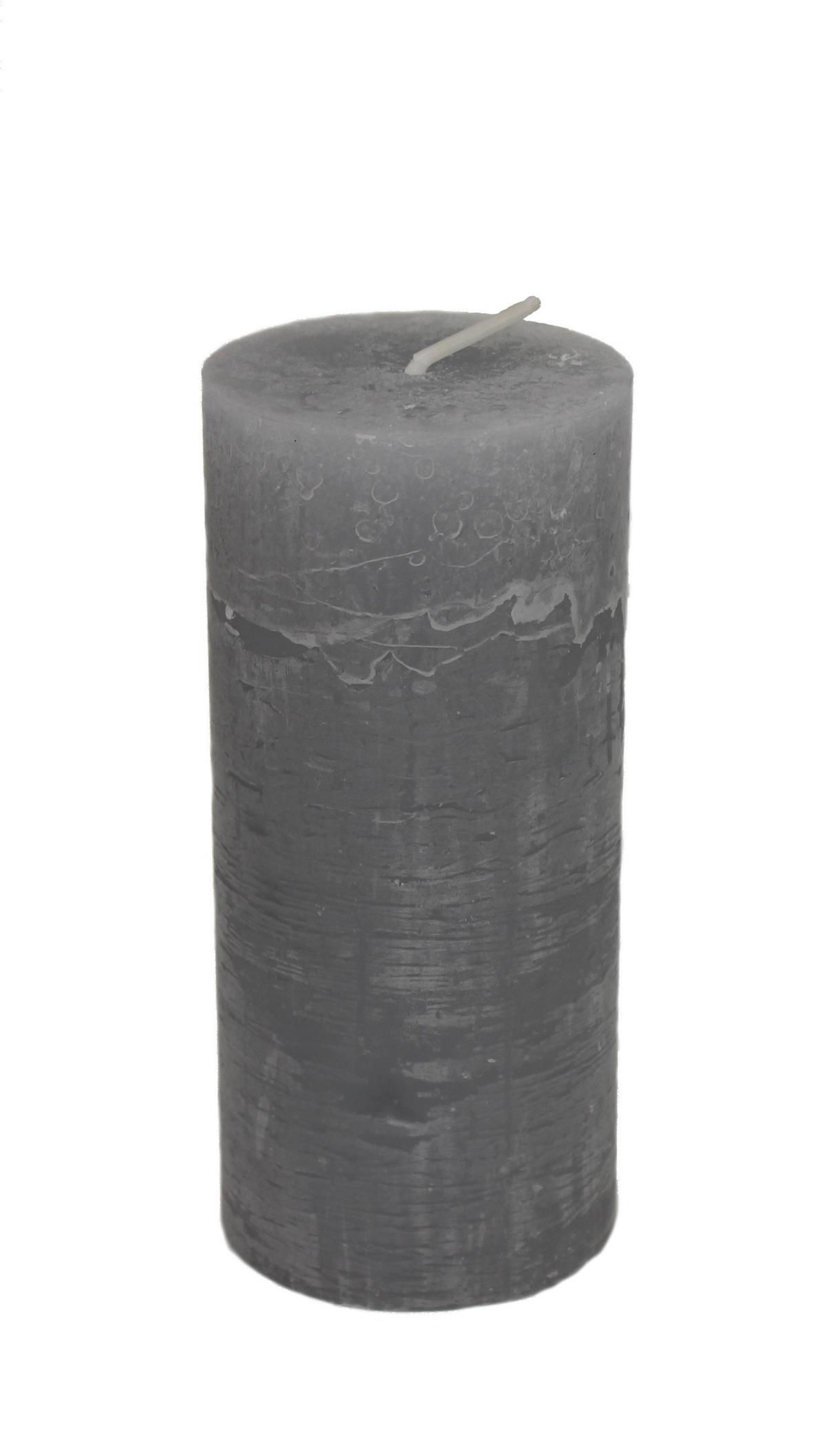 Valcová sviečka LIA - svetlosivá, Modern, textil/prírodné materiály (6,8/15cm) - Premium Living