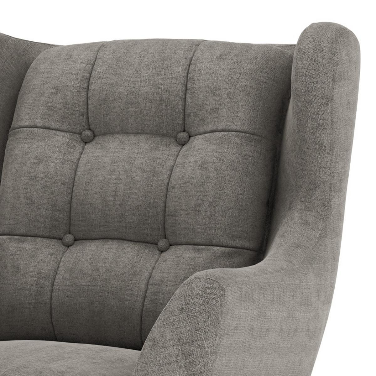 Sessel Henry, Dunkelgrau B: 91 cm - Eichefarben/Dunkelgrau, KONVENTIONELL, Textil (91/107/94cm) - Trendmanufaktur