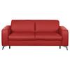 Schlafsofa Aloe Echtleder Rot B: 204 Cm - Silberfarben/Rot, Design, Leder (204/84/104cm) - Livetastic