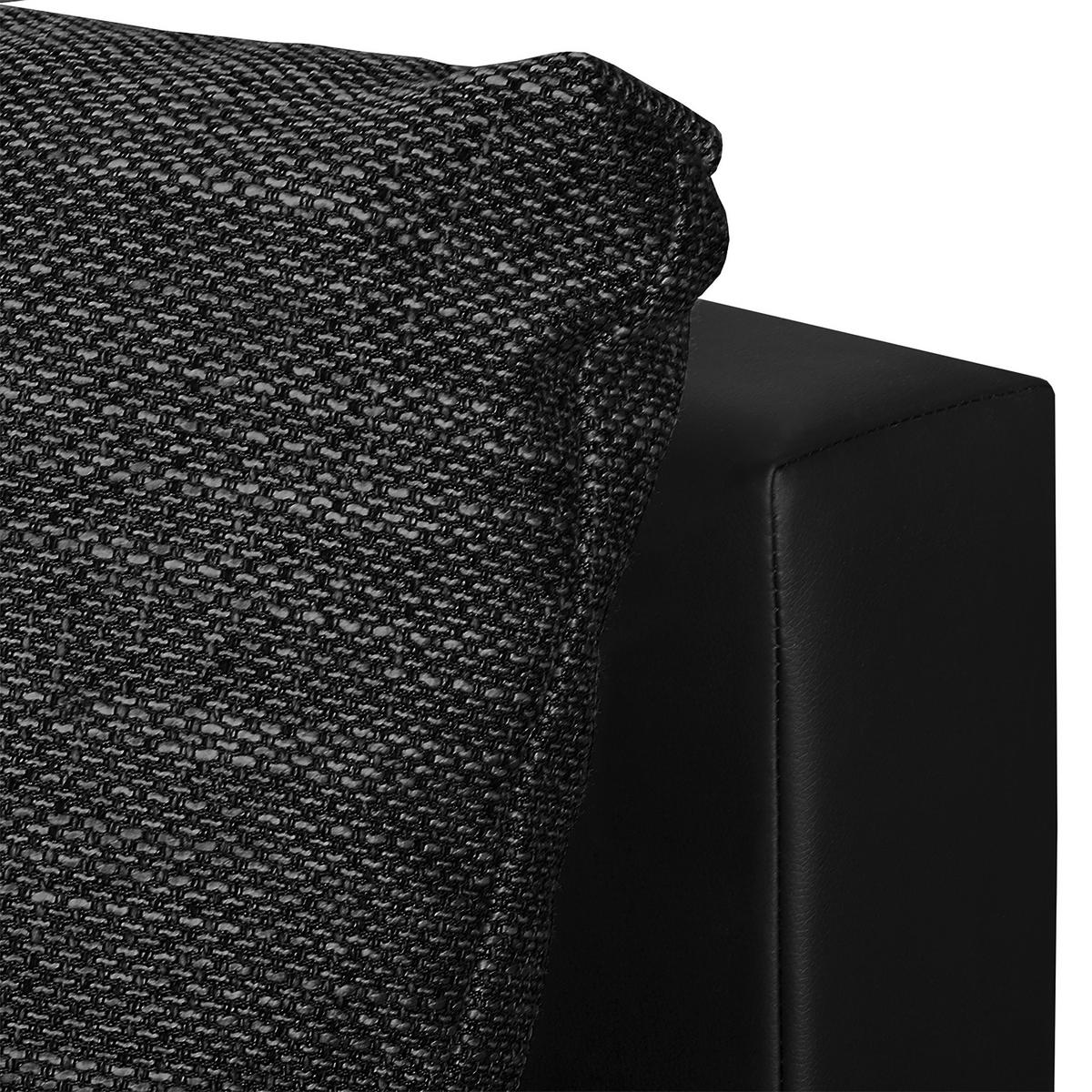 Ecksofa Acra Schwarz S: 266x175 Cm - Chromfarben/Schwarz, Design, Textil (266/175cm) - Livetastic