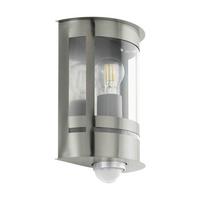 Außenwandleuchte Tribano 60w Metall Kunststoff, Wandmontage - Edelstahlfarben/Transparent, KONVENTIONELL, Kunststoff/Metall (20/26/10cm) - Eglo