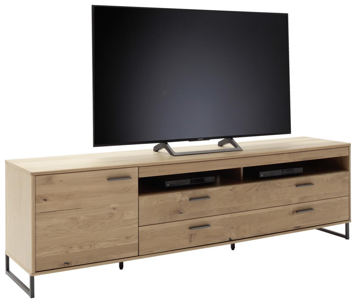 TV-Element Portland B: 224 cm Eiche Dekor - Eichefarben/Schwarz, Design, Holz/Holzwerkstoff (224/67/50cm) - Livetastic