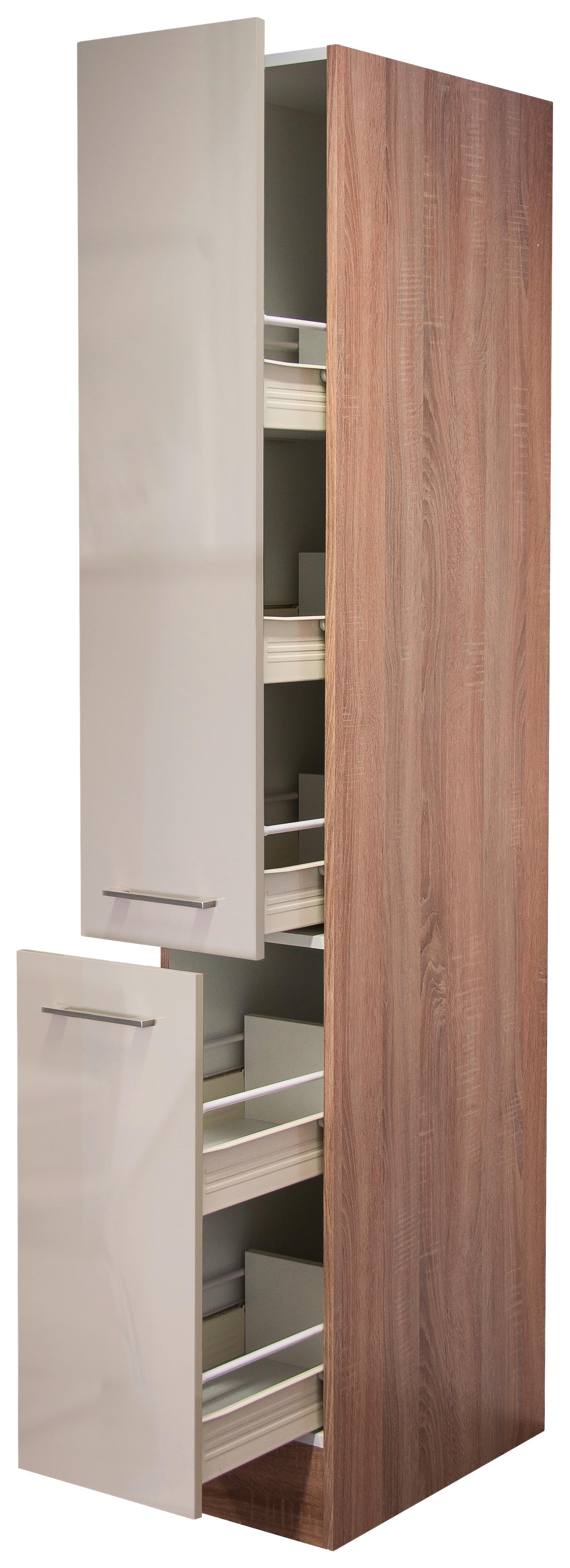 Apothekerschrank Nepal B: 30cm Kaschmir/Eiche Dekor 2 Auszüge - Kaschmir/Sonoma Eiche, MODERN, Holzwerkstoff (30/200/57cm) - FlexWell