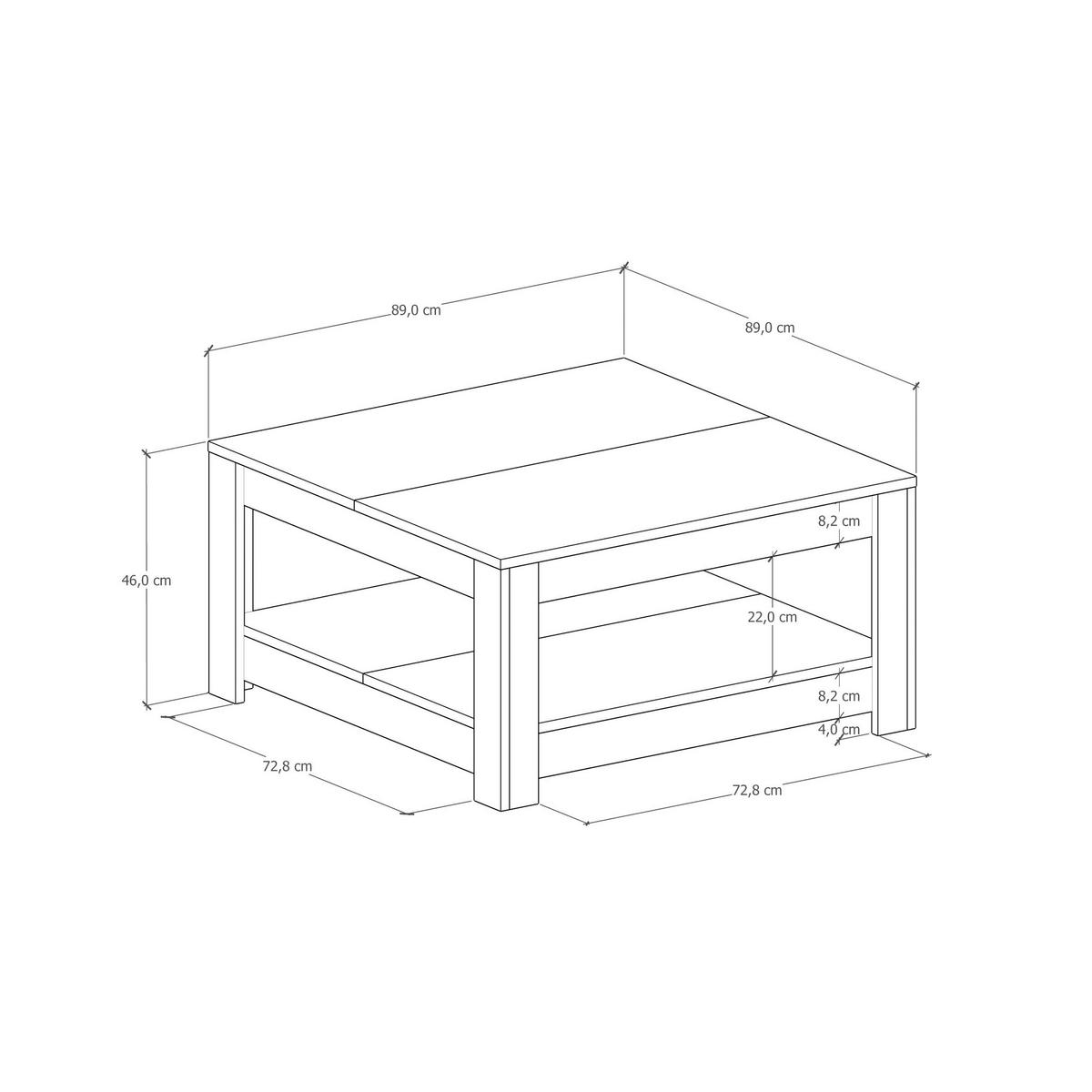 KONFERENČNÝ STOLÍK ATHENA - biela/tmavý dub, Design, kompozitné drevo (89/89/45cm) - Livetastic