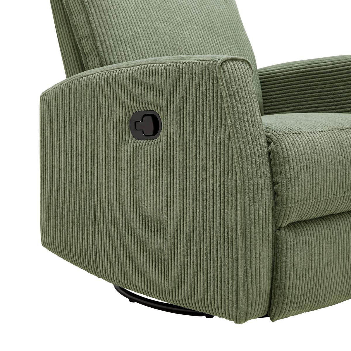 Relaxačné kreslo MELINDA, tm.zelený menč., max. 140 kg - čierna/zelená, Konventionell, kov/drevo (76/103/96cm) - Mömax