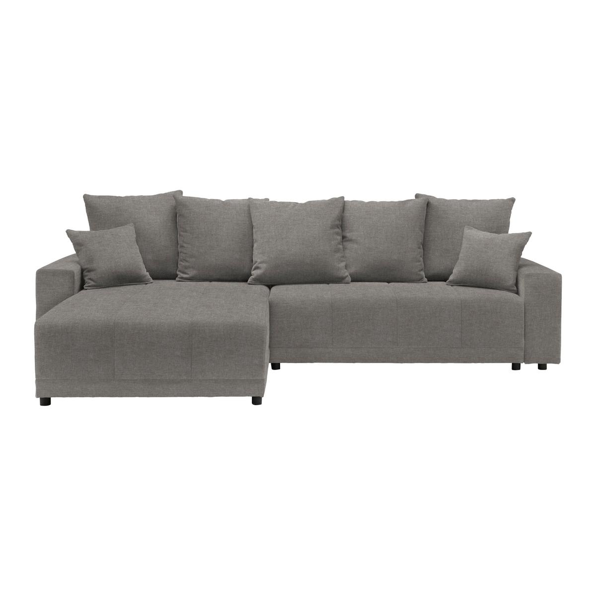 Rohová sedačka ALATRI, oboustr.,tmavě šedá,s polštáři - černá/zelená, Moderní, textil/plast (289/90/176cm) - Based