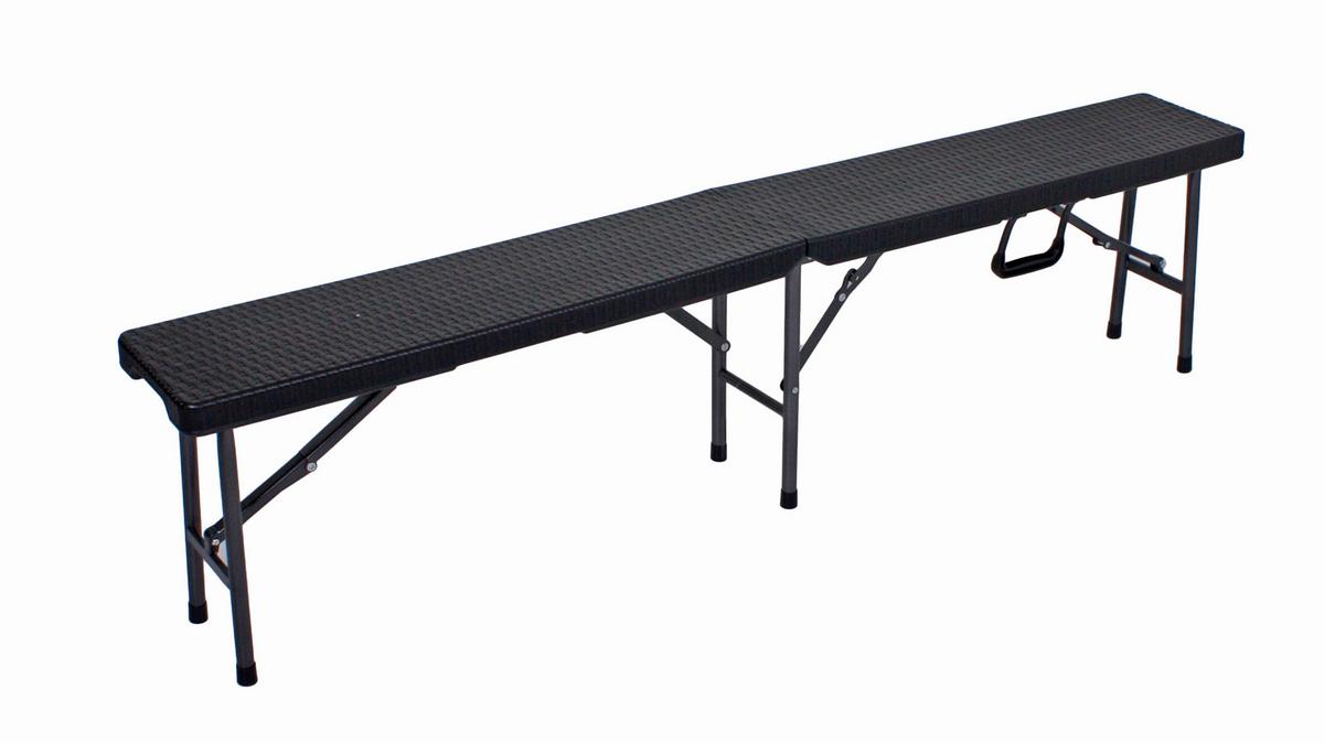 Gartengarnitur 3-Tlg. Ventana Metall/Kunststoff - Schwarz, Basics, Kunststoff/Metall (180/75/73cm) - Gardenson