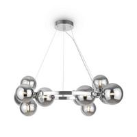 Pendelleuchte Dallas - Chromfarben/Grau, Trend, Glas/Metall (67/25cm) - MAYTONI