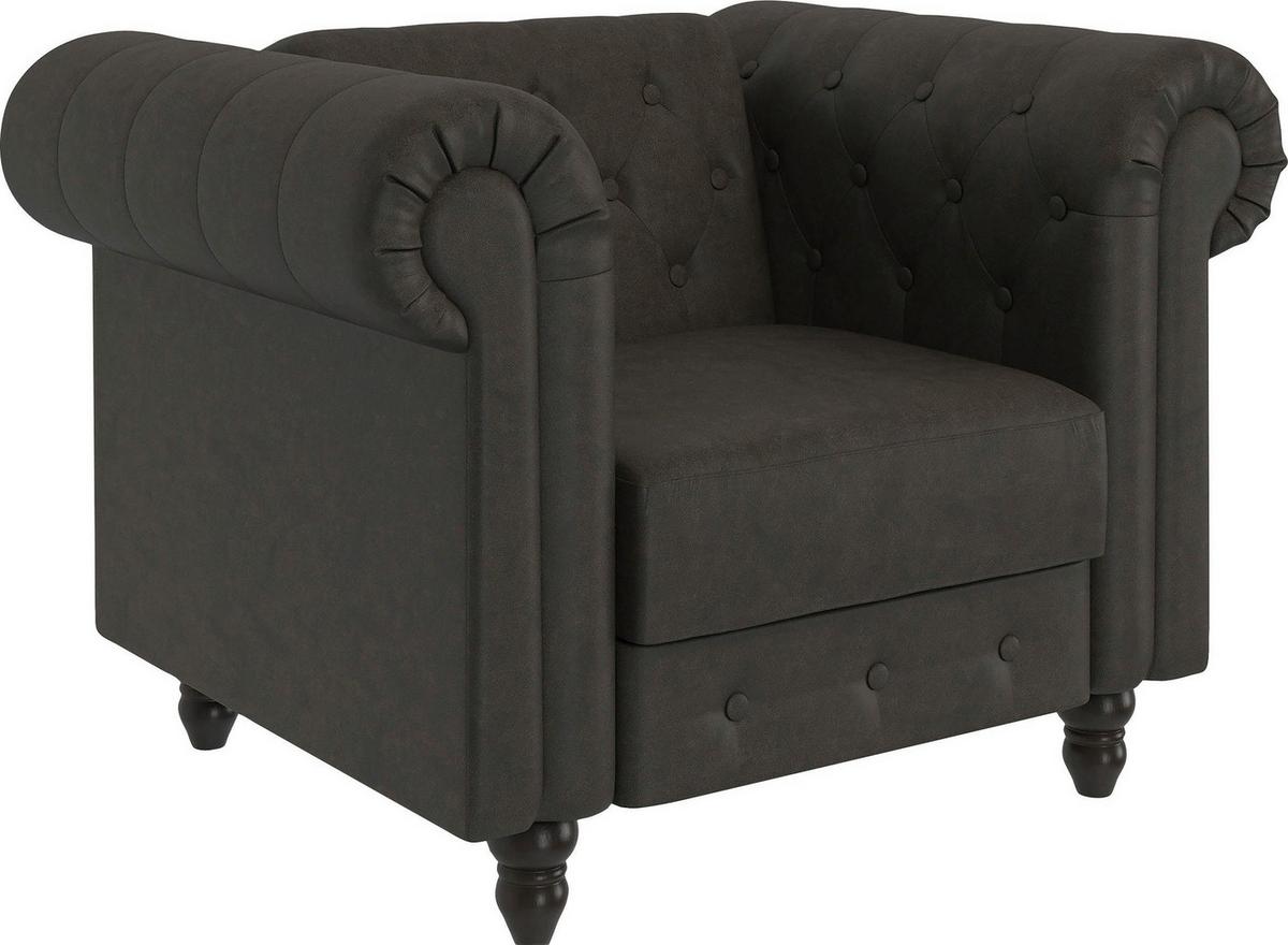 Sessel Firenze Anthrazit, Relaxfunktion - Anthrazit/Schwarz, Basics, Textil (111/83/87cm) - Livetastic