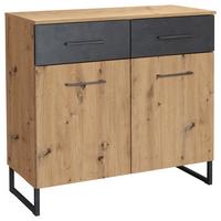 Kommode Tampa Anthrazit/ Graphit/Eiche Dekor B: 93 cm - Anthrazit/Graphitfarben, KONVENTIONELL, Holzwerkstoff (93/92/44cm) - Rauch Möbel