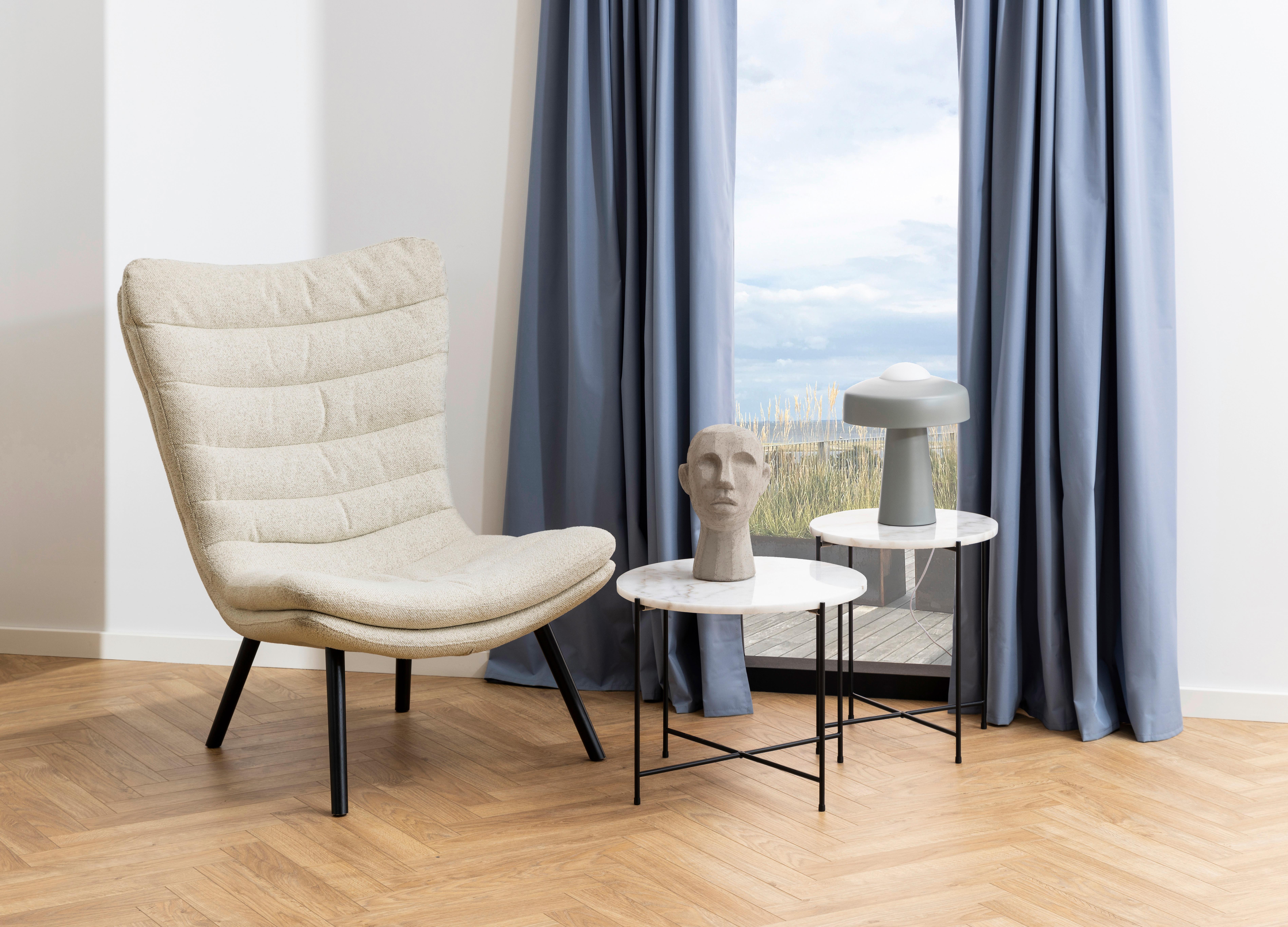 Sessel Grafton - Creme/Schwarz, Design, Textil (82/102/97cm) - Livetastic