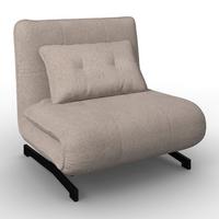 Rozkladacie kreslo LUNA, béžové buklé, max.120 kg - čierna/béžová, Modern, kov/textil (92/40/66cm) - Bessagi Home