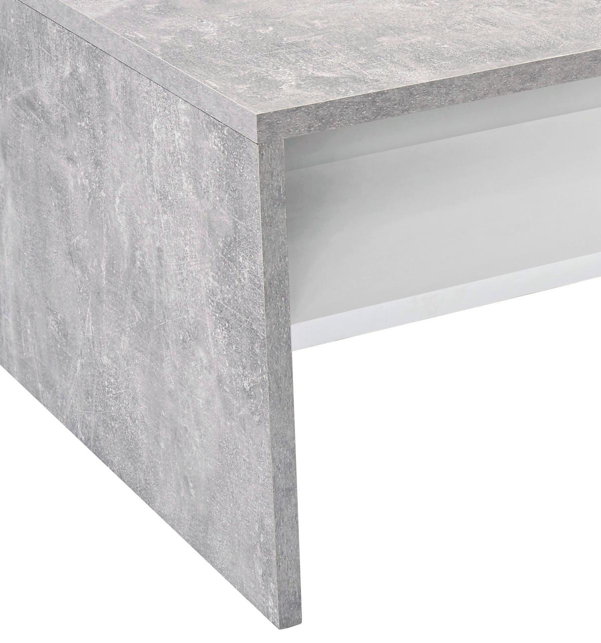 Couchtisch Mit Ablagefach Laura, Betonoptik Hell/weiß - Weiß/Grau, MODERN, Holzwerkstoff (90/42/60cm)