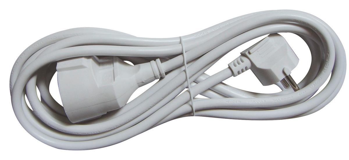 Verlängerungskabel 5m Weiß mit Kindersicherung - Weiß, KONVENTIONELL, Kunststoff (500cm) - Ondega
