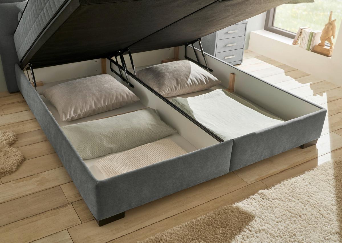 Boxbett Nagol A - Anthrazit/Schwarz, MODERN, Holzwerkstoff/Textil (180/200cm) - MID.YOU