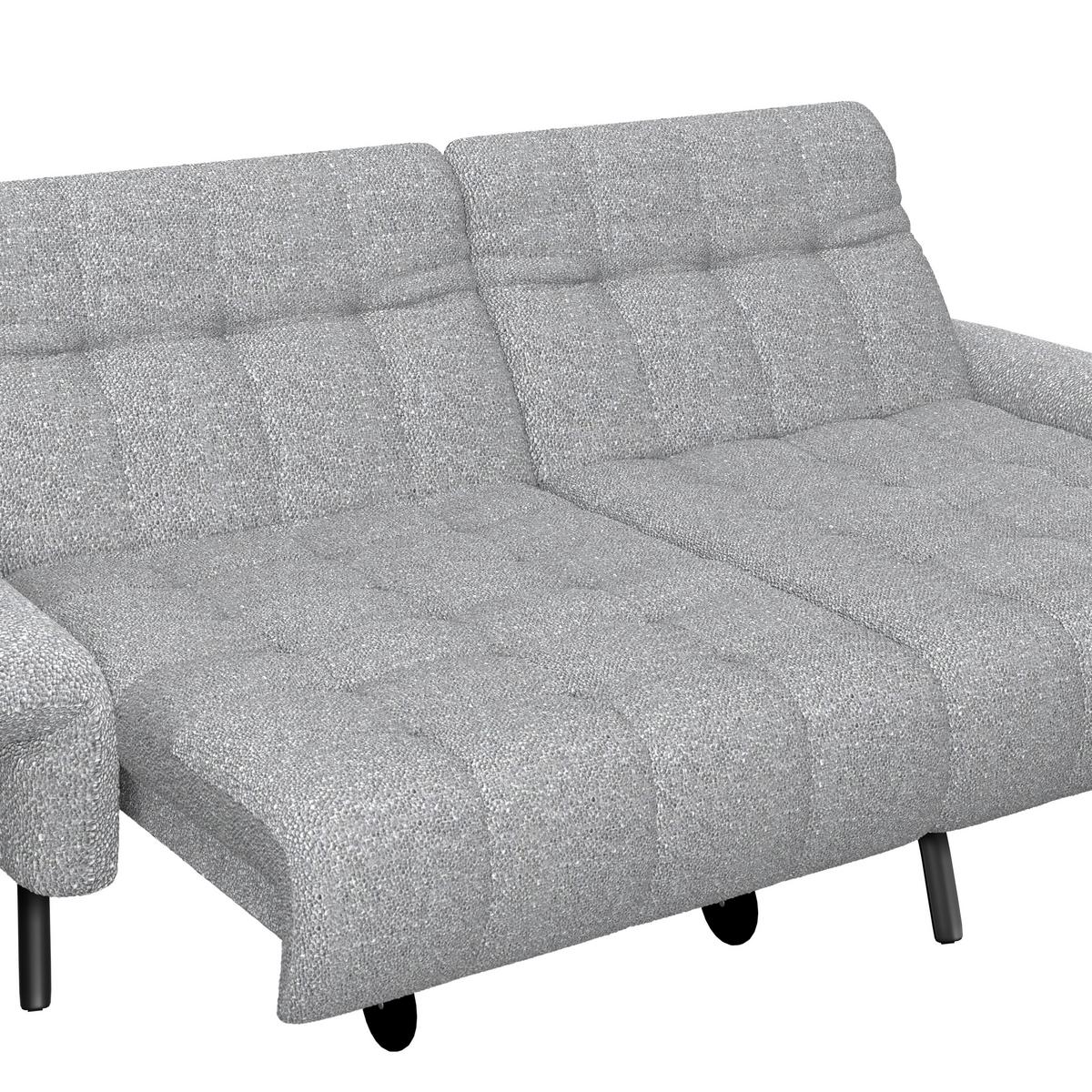 Ecksofa Coast Silberfarben, 244x173cm - Silberfarben/Schwarz, KONVENTIONELL, Holzwerkstoff/Textil (244/173cm)