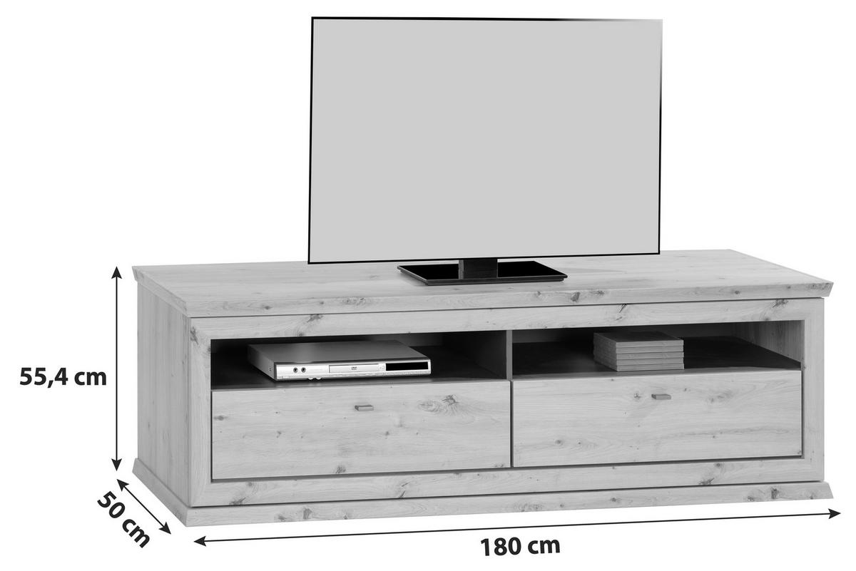 TV DIEL HARVEY - farba duba/antracitová, Lifestyle, kov/kompozitné drevo (180/55,4/50cm)