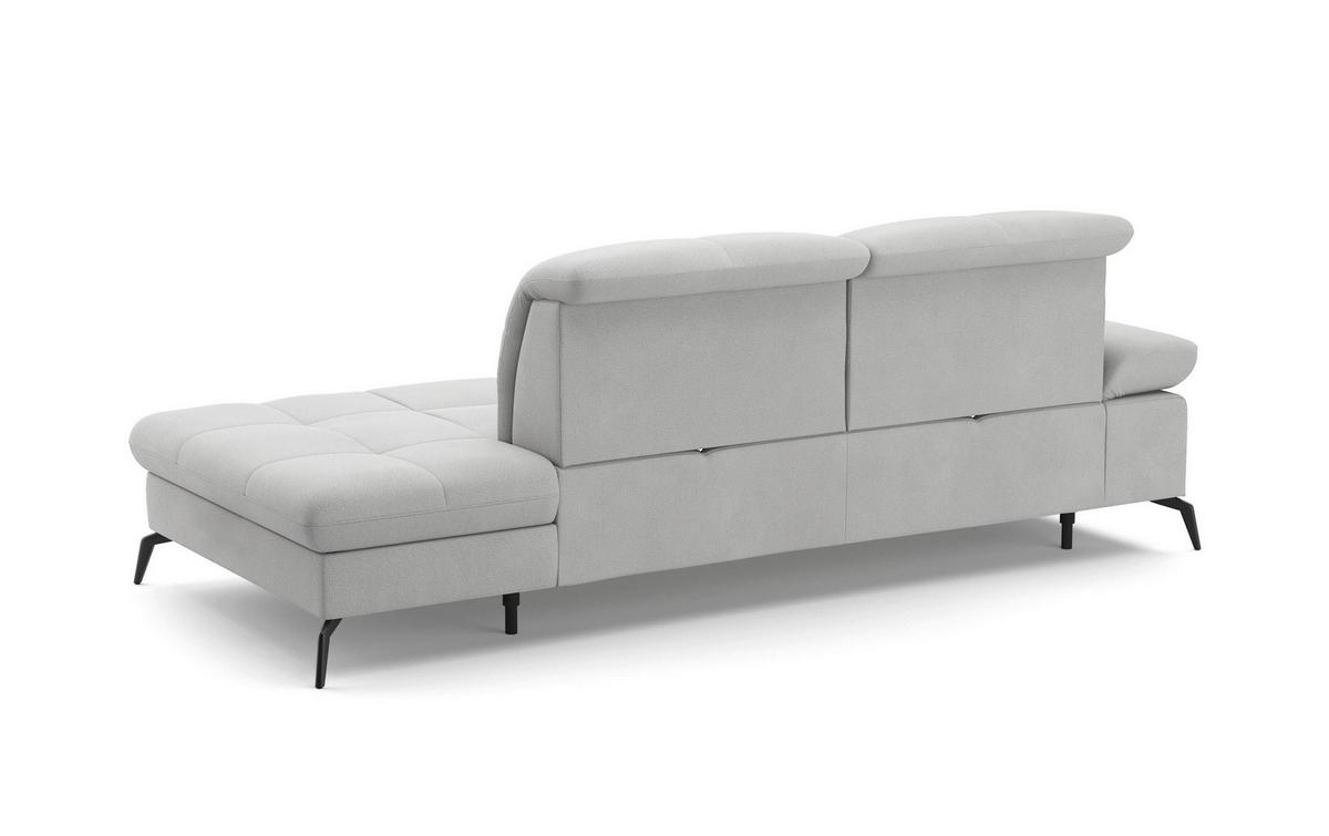 Récamiere Amica E, Silberfarben B: 231cm - Silberfarben/Schwarz, KONVENTIONELL, Textil (231/90/122cm) - Sit & More