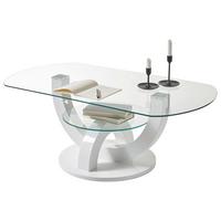COUCHTISCH Boston Weiß L: 110cm - Weiß, Design, Glas/Holzwerkstoff (110/60/40cm) - Livetastic