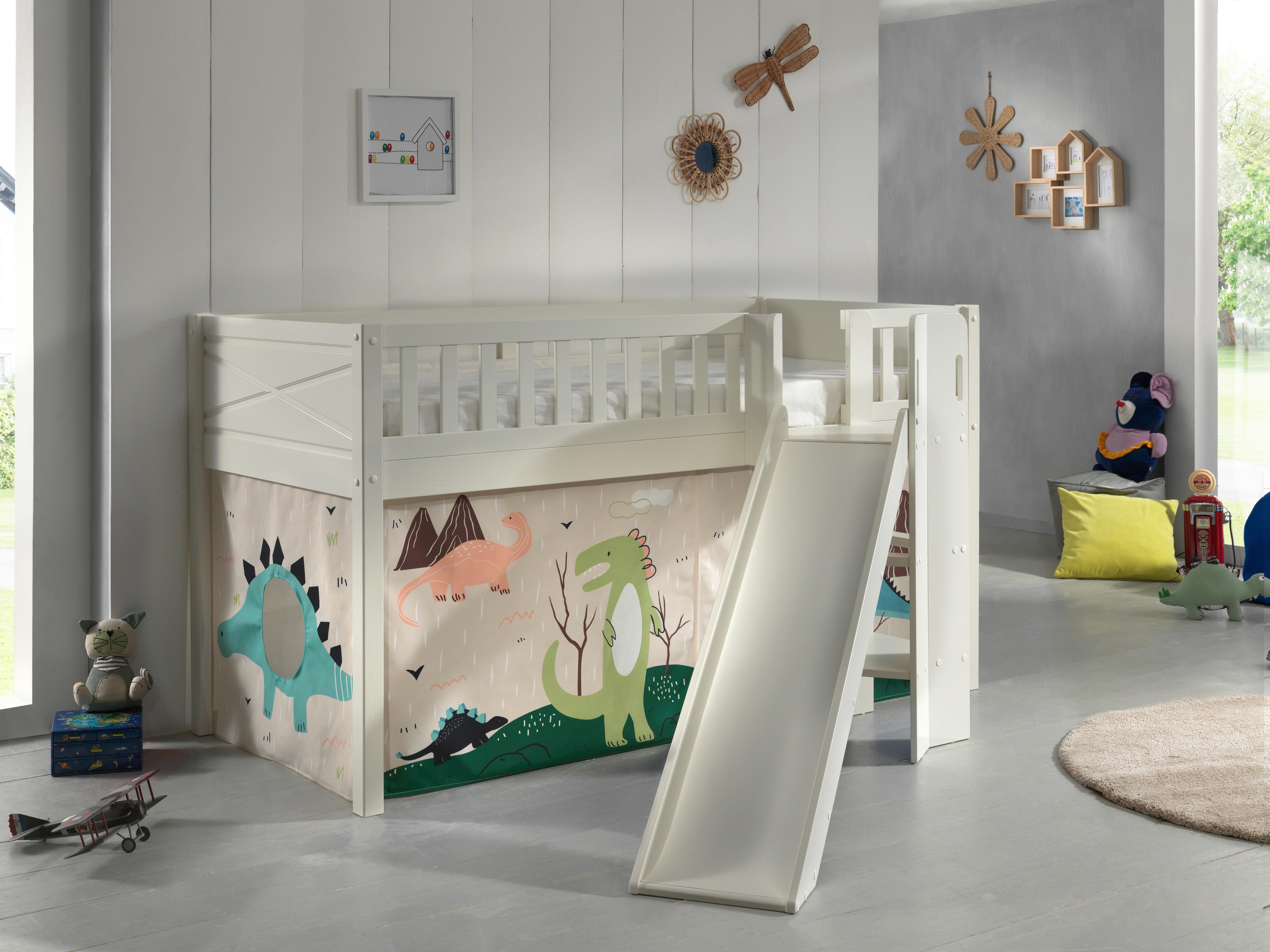 Spielbett Scott - Weiß/Naturfarben, ROMANTIK / LANDHAUS, Holz (90/200cm) - MID.YOU