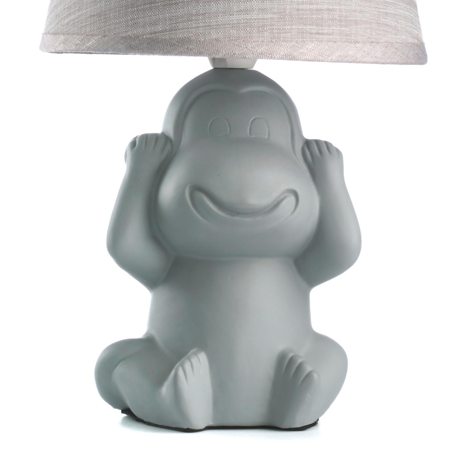 Kindertischleuchte Grau D: 17 Cm 6w - Grau, Trend, Keramik/Textil (17/28cm)