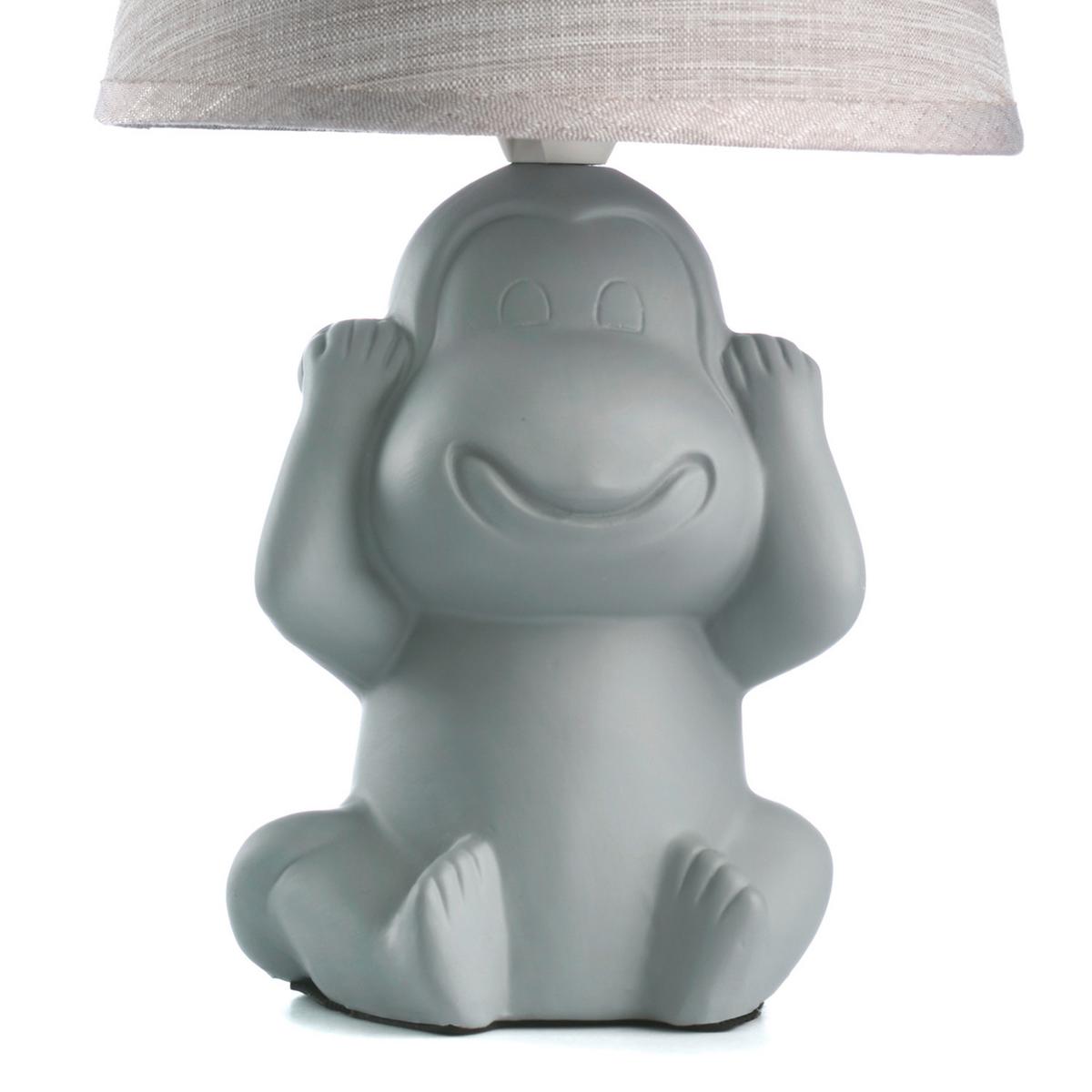 Kindertischleuchte Grau D: 17 cm 6w - Grau, Trend, Keramik/Textil (17/28cm)