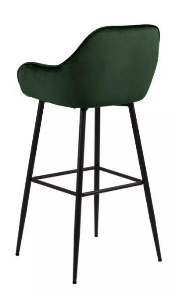 Barhocker mit Lehne Brooke Dunkelgrün/Schwarz - Dunkelgrün/Schwarz, KONVENTIONELL, Textil/Metall (55/103,5/52cm) - Livetastic