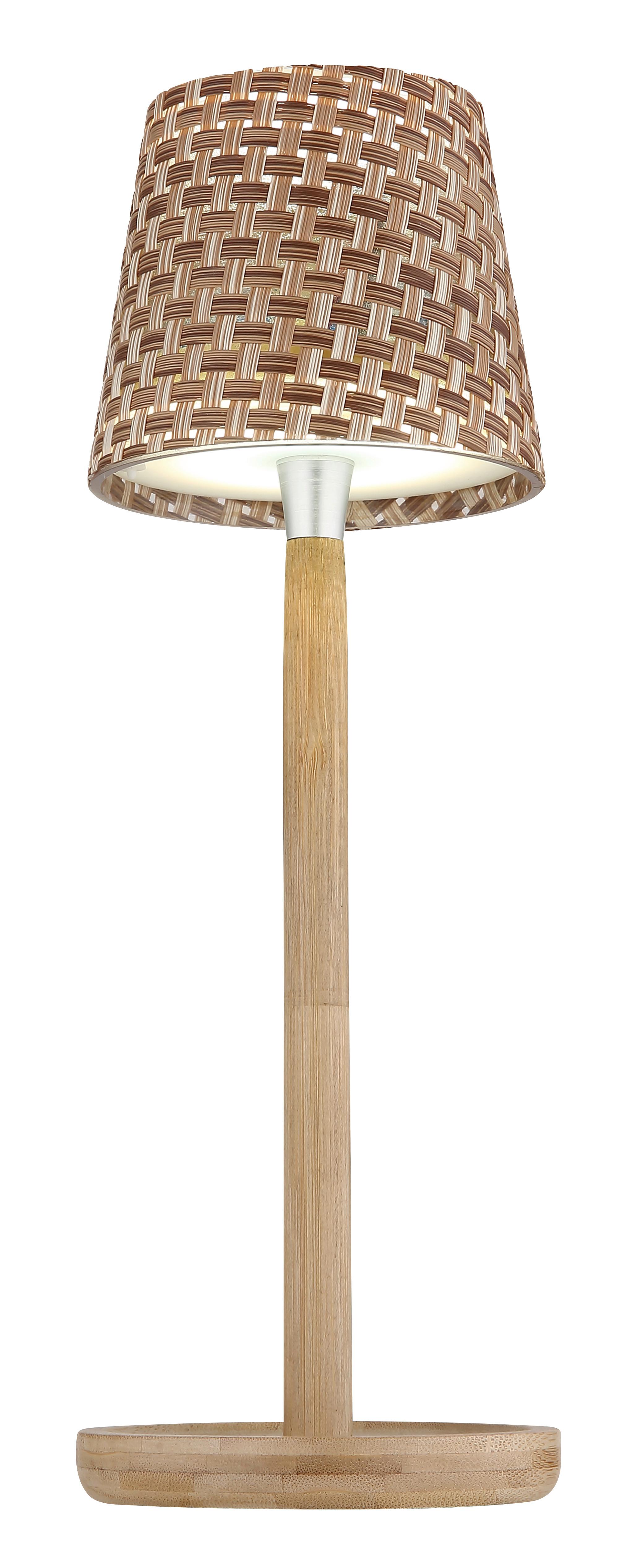 Akku-Tischleuchte 58438bas Rids für Flaschenhals - Opal/Naturfarben, Natur, Holz/Kunststoff (11/33cm) - Globo