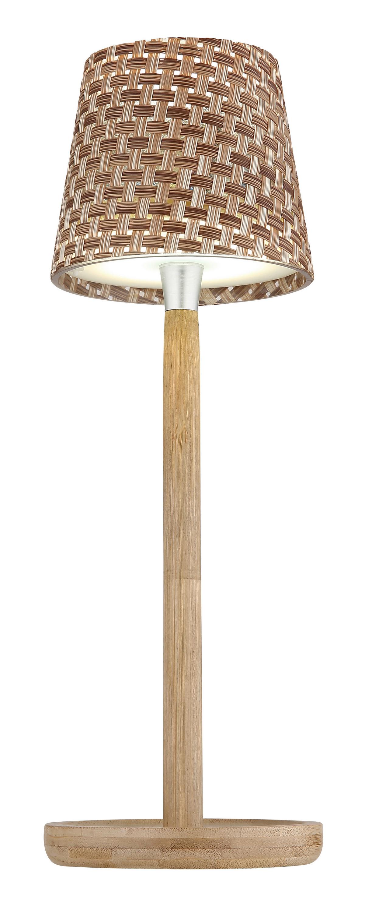 Akku-Tischleuchte 58438bas Rids für Flaschenhals - Opal/Naturfarben, Natur, Holz/Kunststoff (11/33cm) - Globo