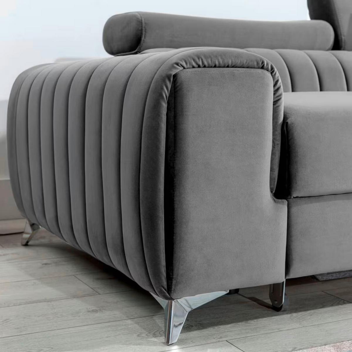 Ecksofa Grayson Grau S: 278x205 cm - Silberfarben/Grau, Design, Textil (278/205cm) - MID.YOU