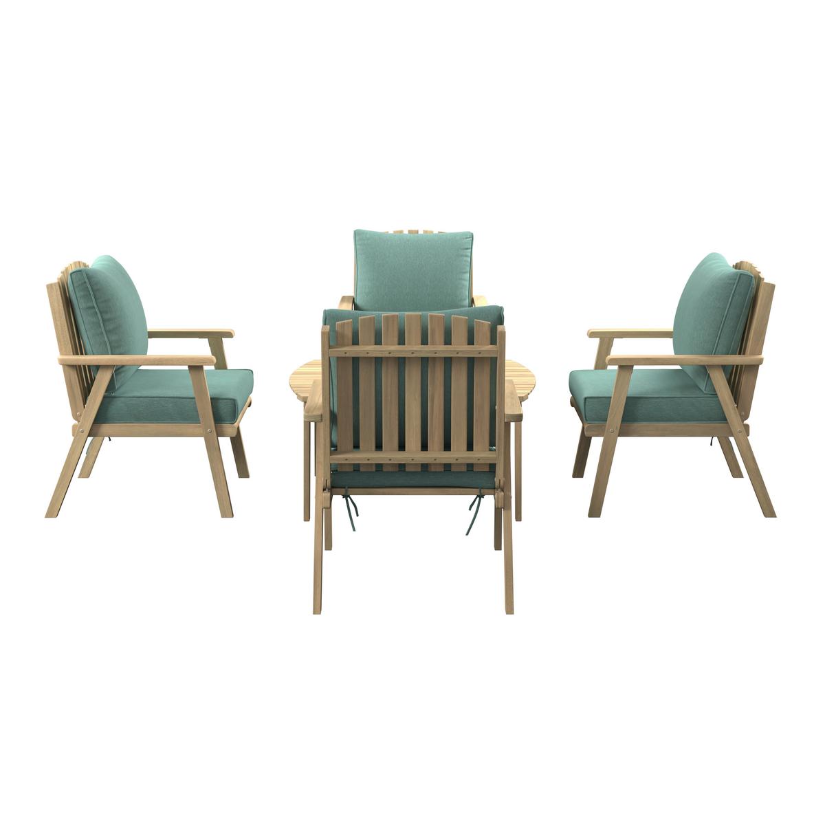 Loungegarnitur Birmingham - Grau/Akaziefarben, MODERN, Holz/Kunststoff (90/43/70cm) - Beldano