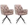 Esszimmerstuhl Sarina Beige/ Schwarz Gepolstert 2-Er Set - Beige/Schwarz, Basics, Textil/Metall (59,9/89/62cm) - MID.YOU