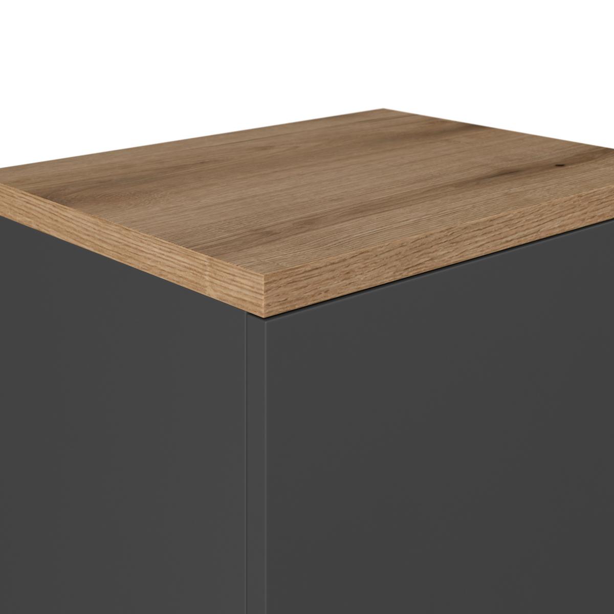 Badezimmer Hochschrank Cotia Cotls 40x187,6 cm Anthrazit - Eichefarben/Anthrazit, MODERN, Holzwerkstoff (40/187,6/30cm) - James Wood