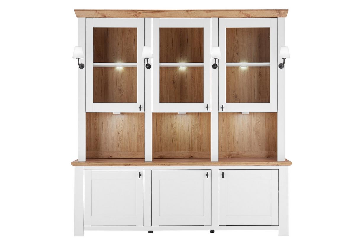 Mehrzweckschrank Bristol Eiche-/Pinienfarben B: 198cm - Eichefarben/Eiche Wotan, Design, Holzwerkstoff (198/206/45cm) - MID.YOU