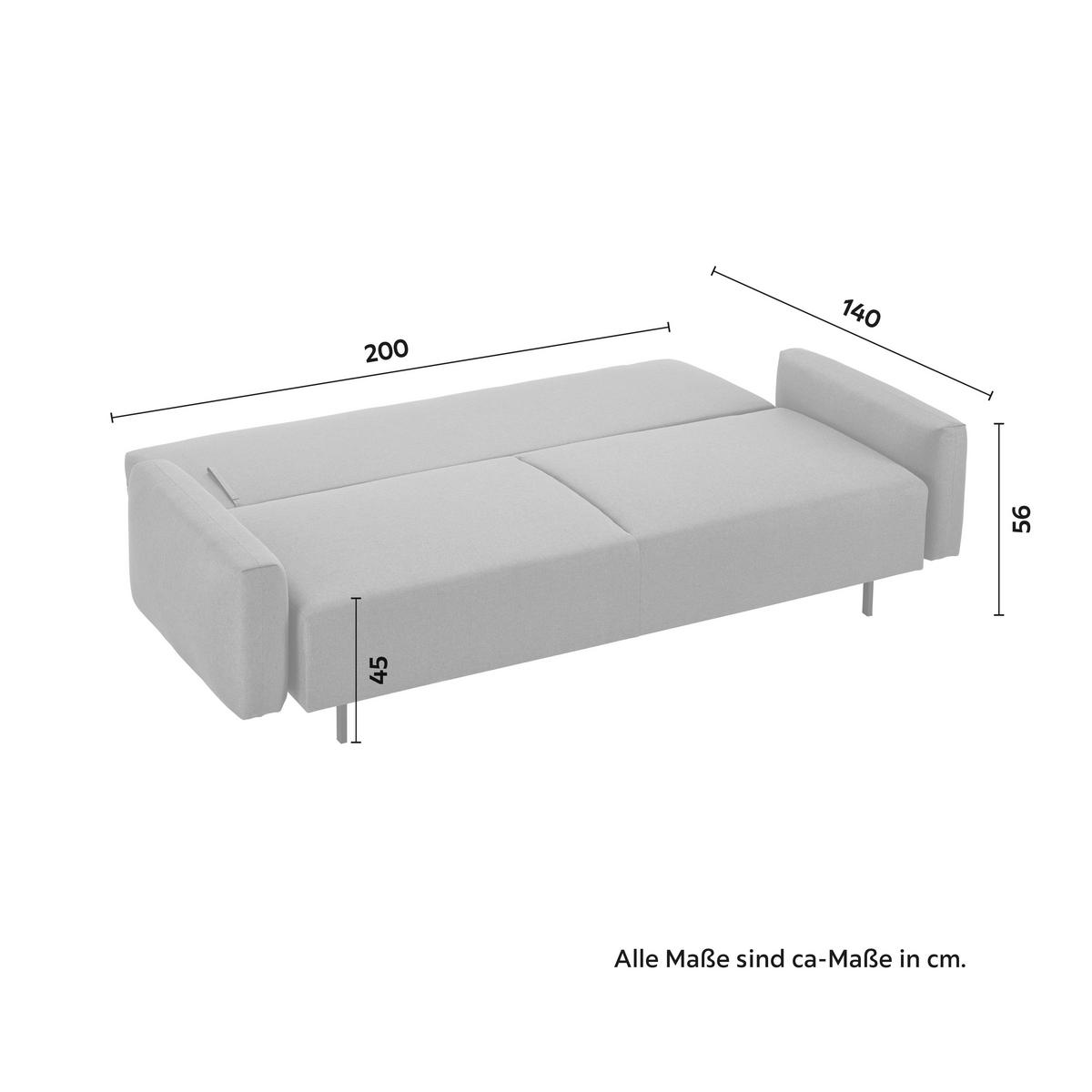 Rozkladacia pohovka LUSIA sivá - čierna/sivá, Modern, kov/drevo (242/95/95cm) - Bessagi Home