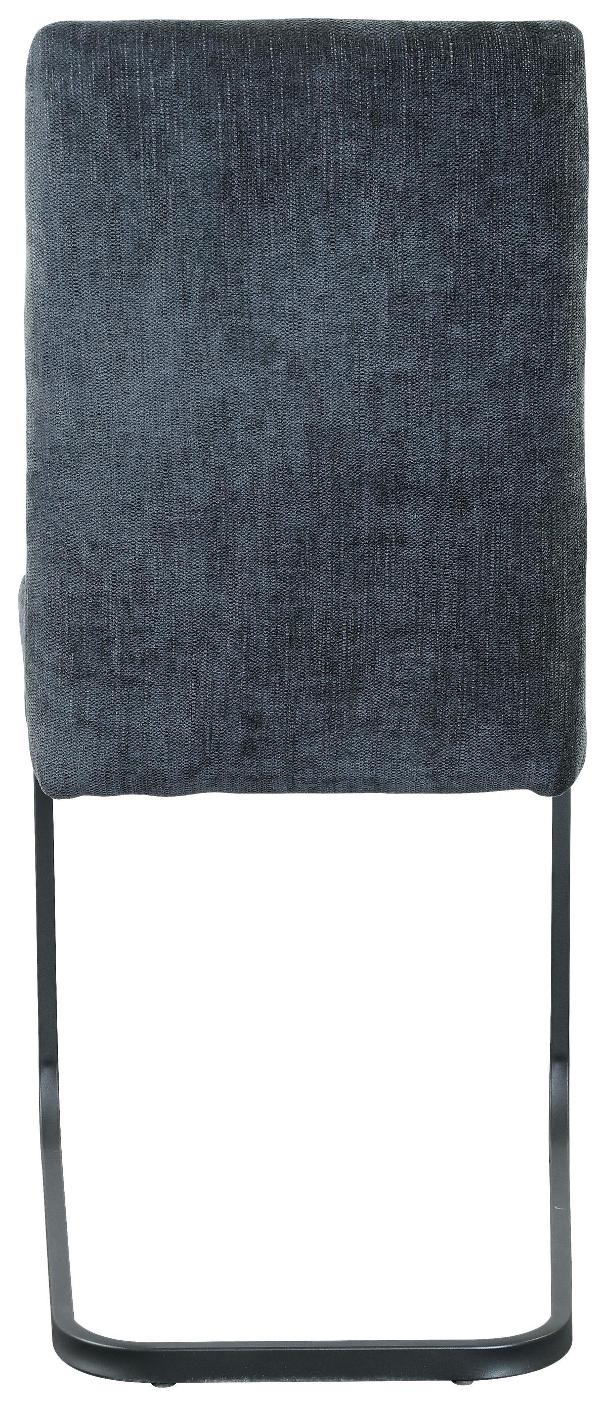 Szánkótalpas Szék Laslo - fekete/sötétszürke, Modern, textil/fém (43/92/56cm) - MID.YOU