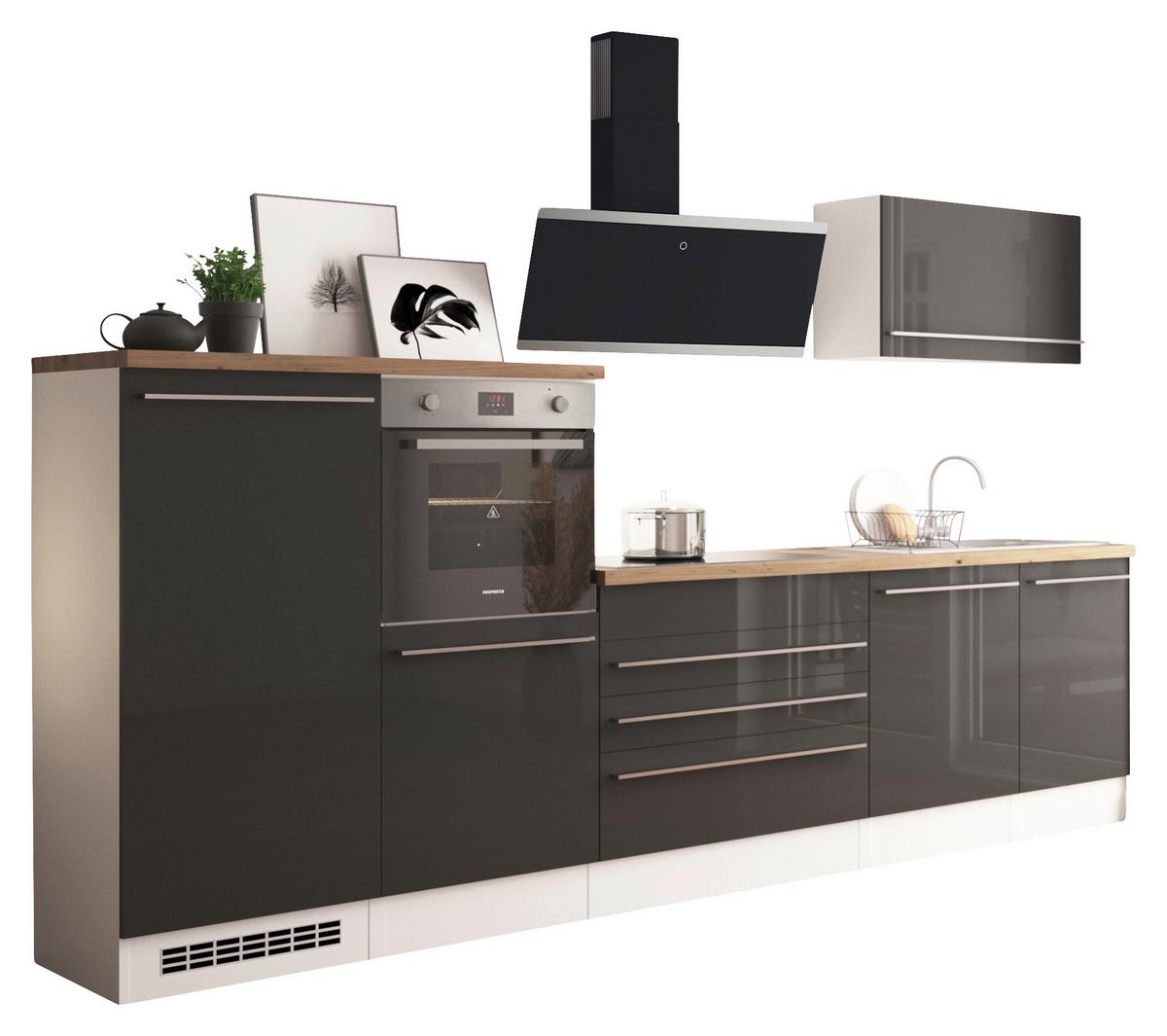 Küchenblock Gabriel Grau B: 320 Cm - Wildeiche/Weiß, Design, Holzwerkstoff (320cm) - Respekta
