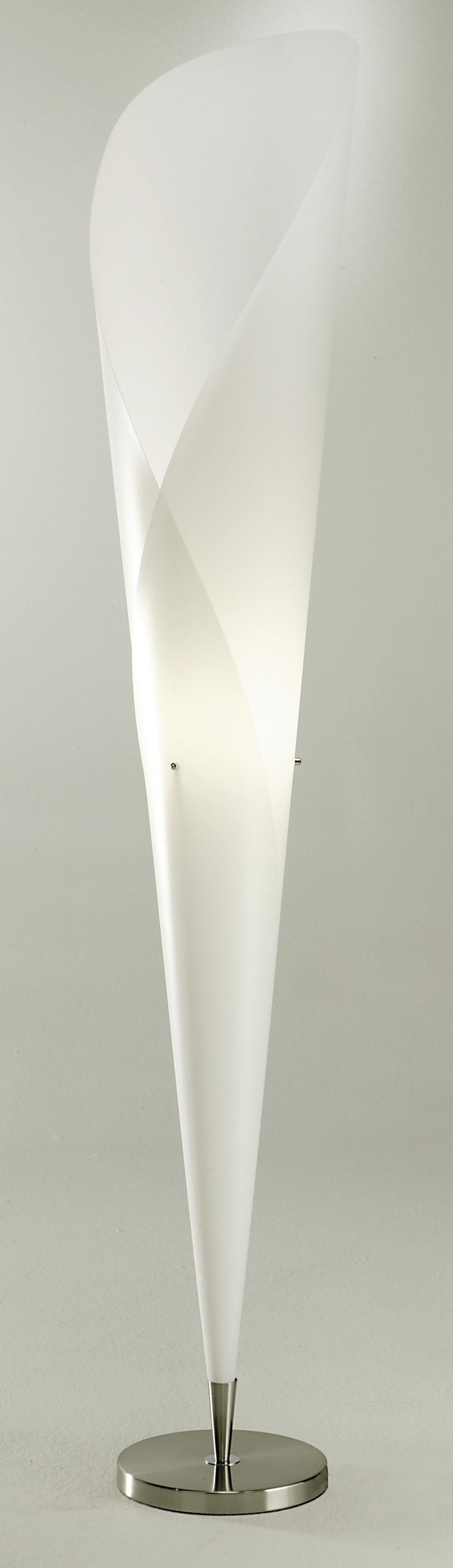 Stehlampe Tulip Weiß Blütenkelchform - Chromfarben/Weiß, KONVENTIONELL, Kunststoff/Metall (30/162cm) - Näve